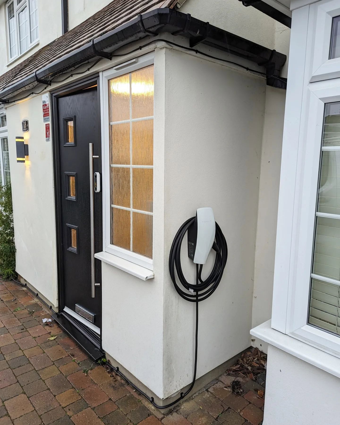 EV charger installation on modern home